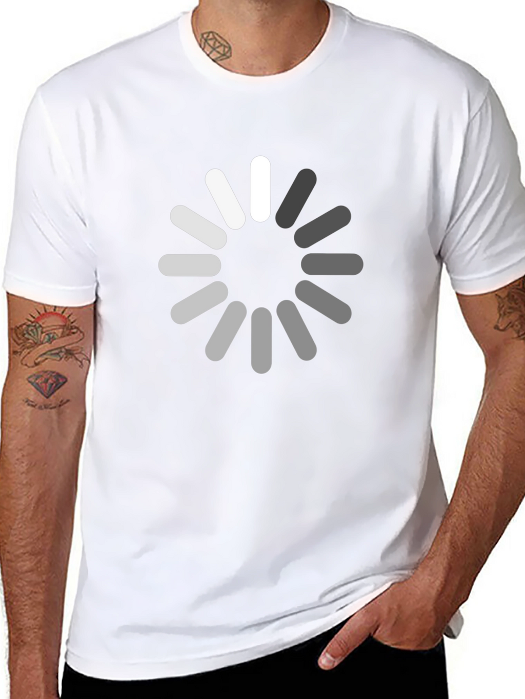 Loading Circle Graphic Black T-Shirt