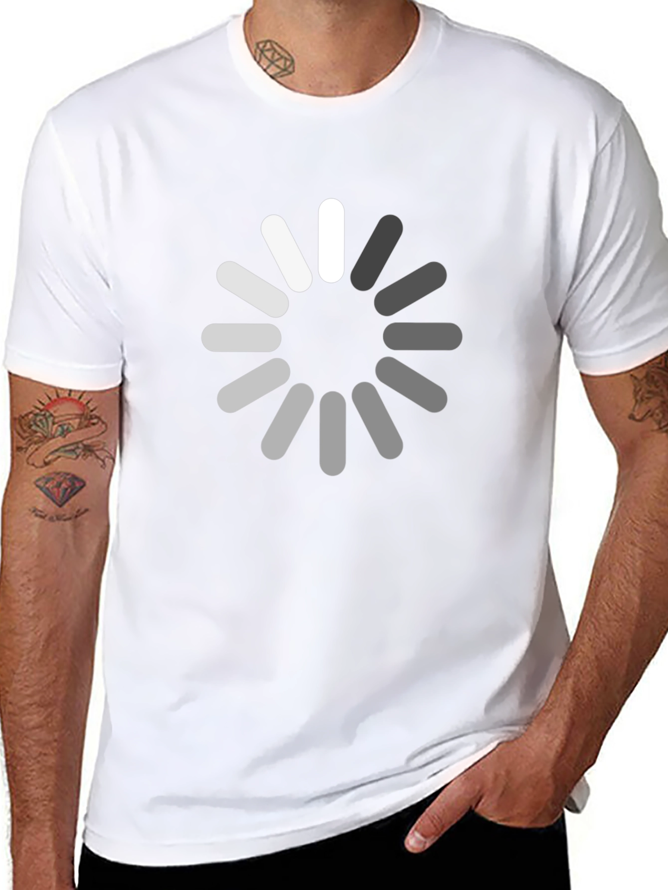 Loading Circle Graphic Black T-Shirt
