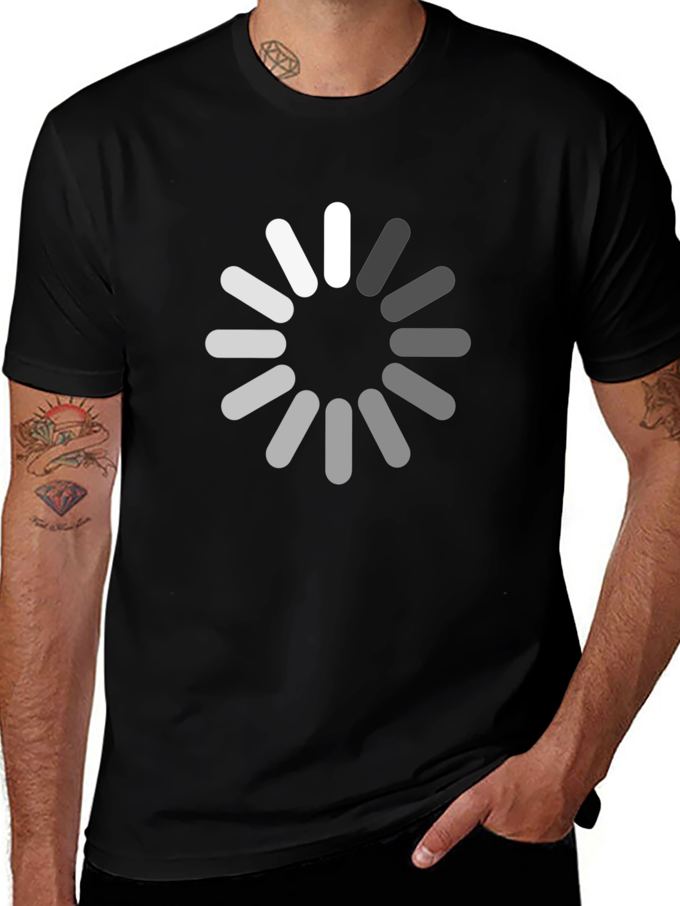 Loading Circle Graphic Black T-Shirt