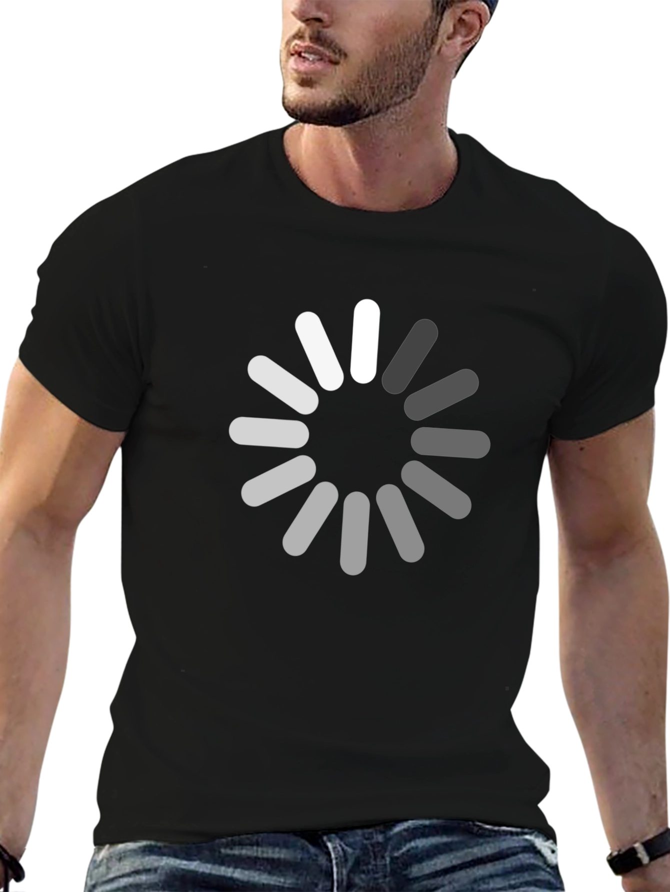 Loading Circle Graphic Black T-Shirt