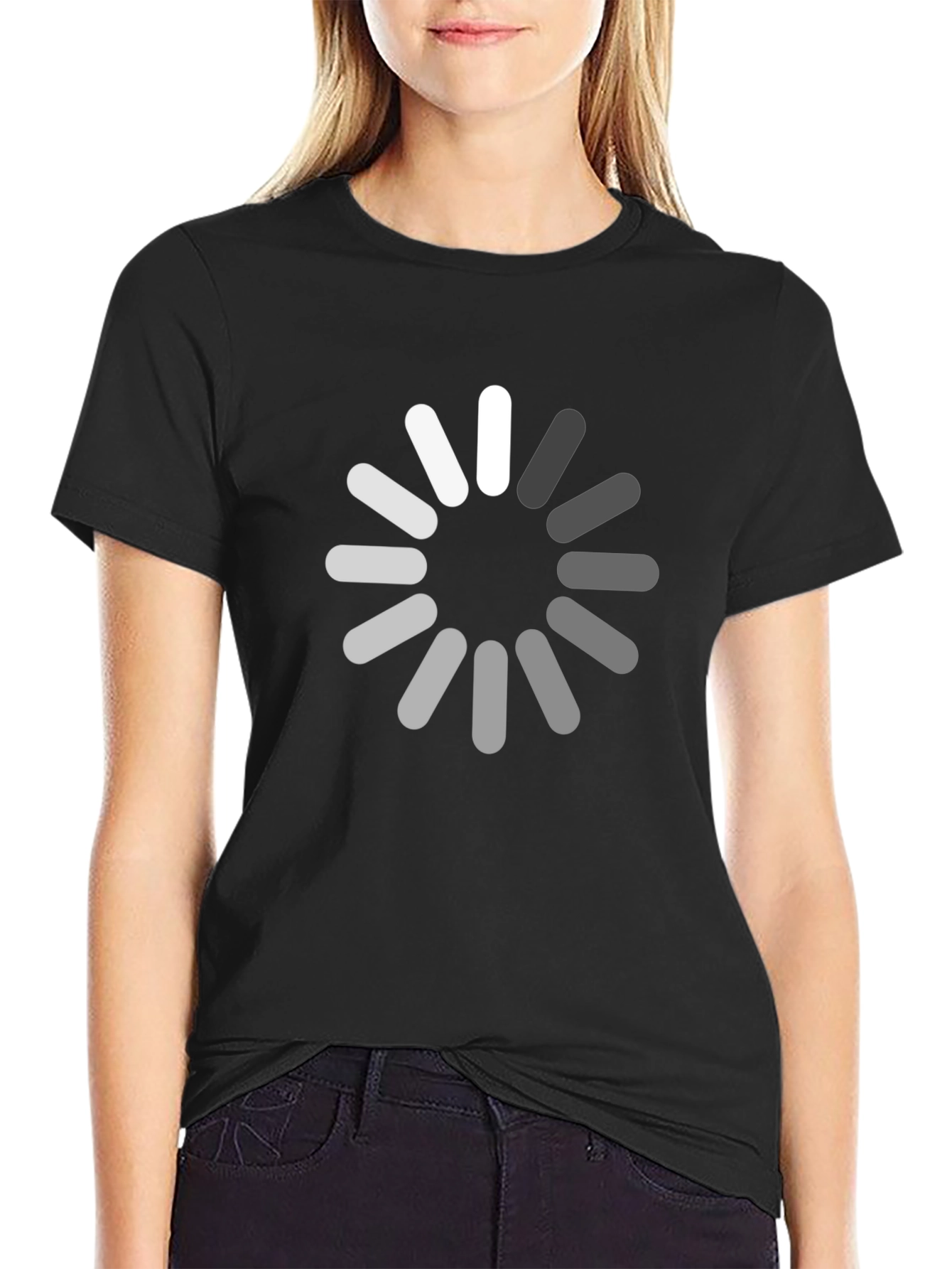 Loading Circle Graphic Black T-Shirt