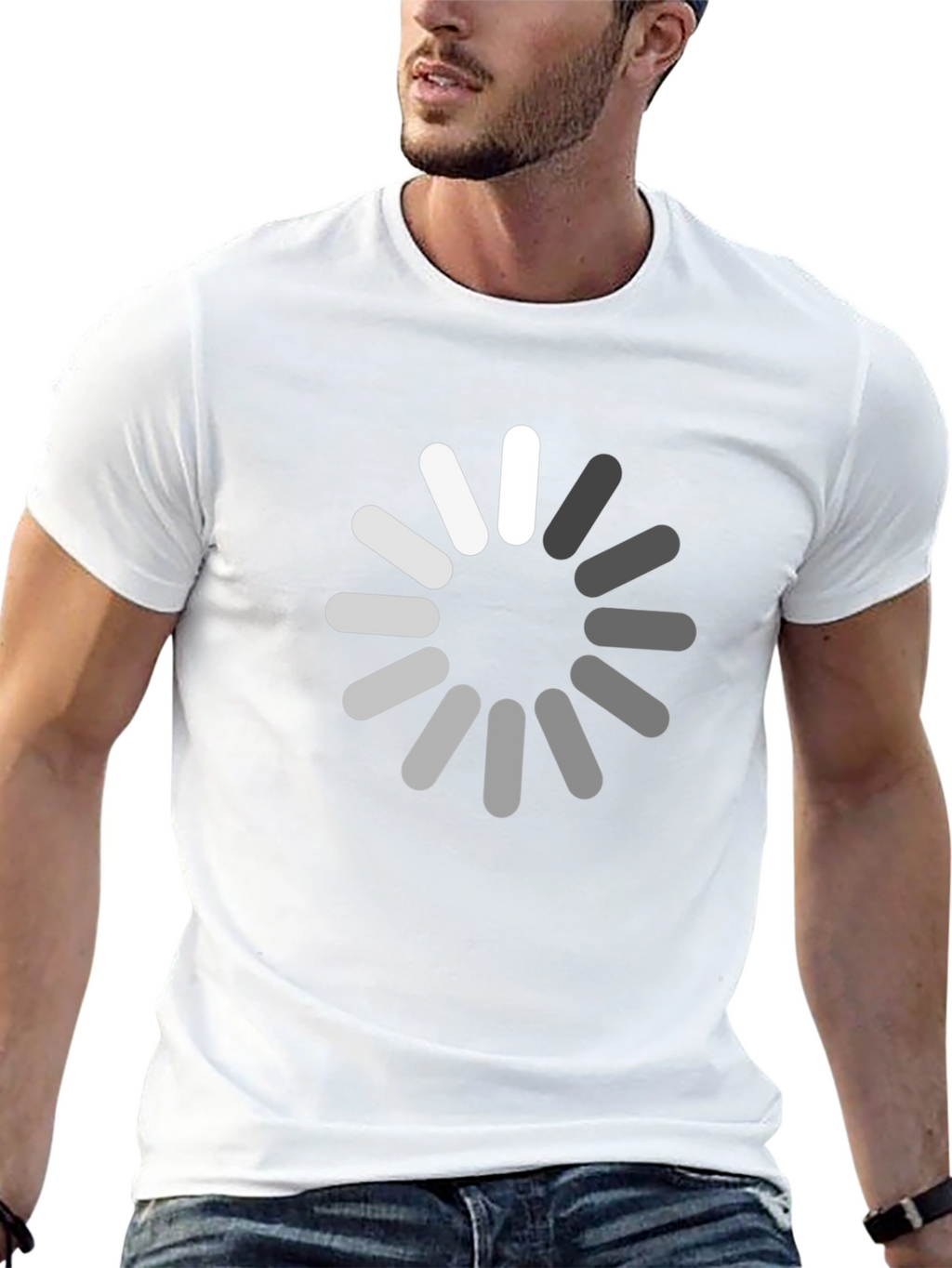 Loading Circle Graphic Black T-Shirt
