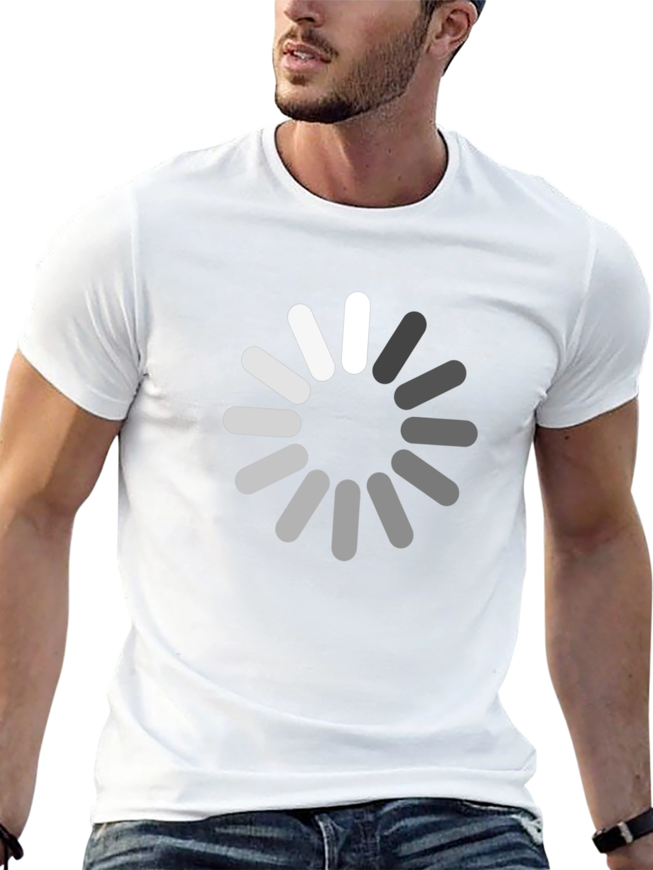 Loading Circle Graphic Black T-Shirt