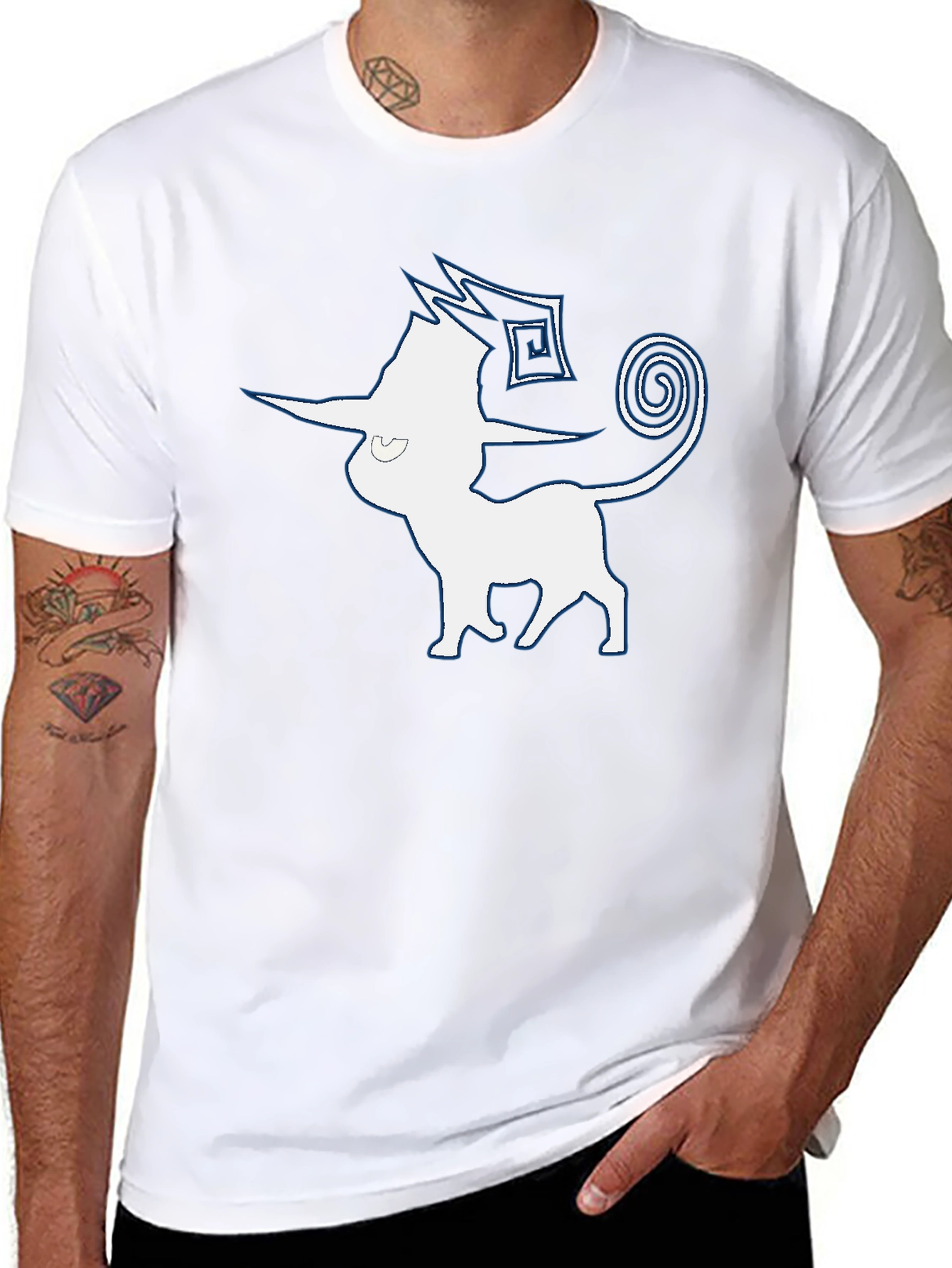 Mens Black T-Shirt with Espeon Graphic