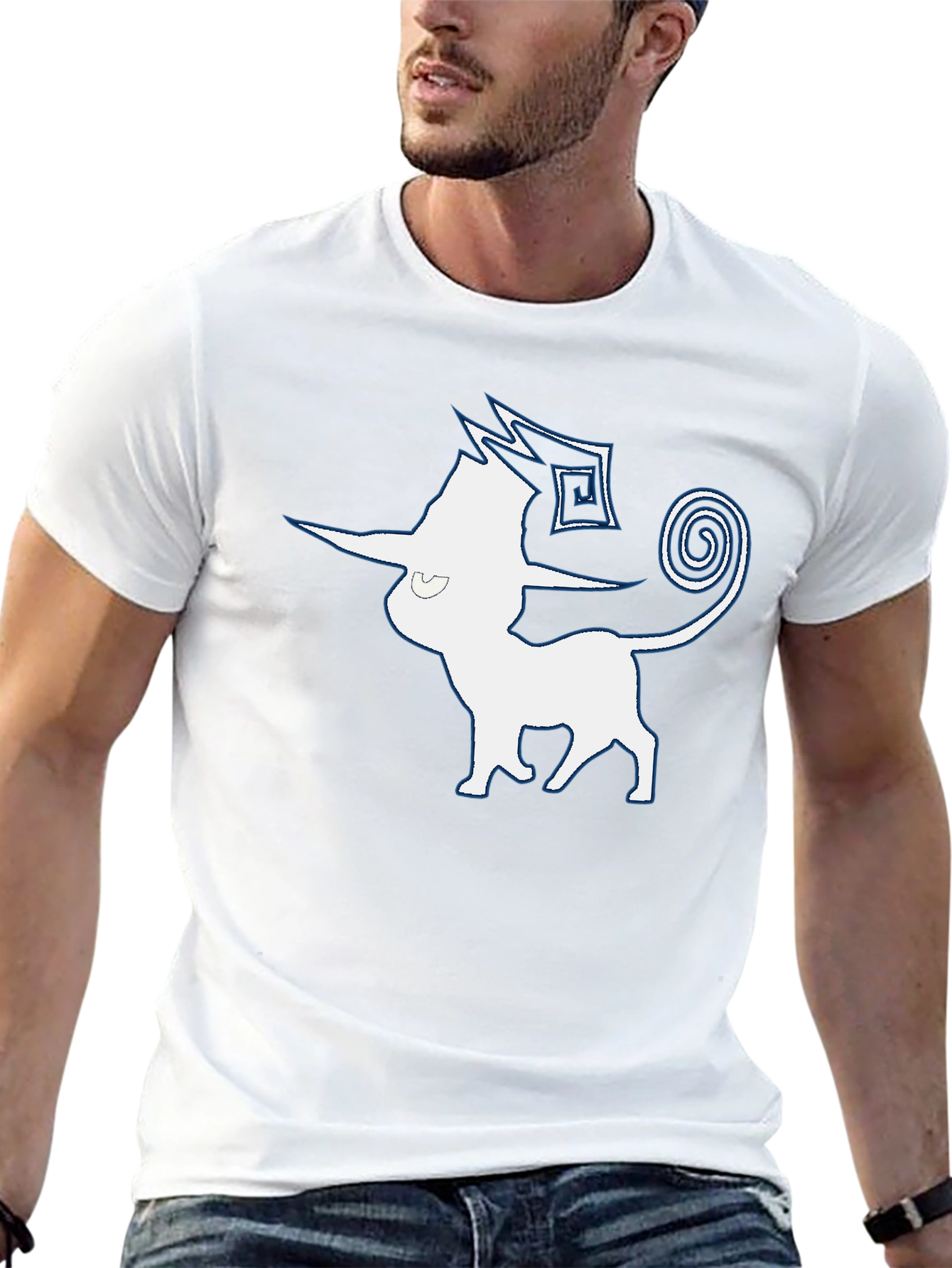 Mens Black T-Shirt with Espeon Graphic