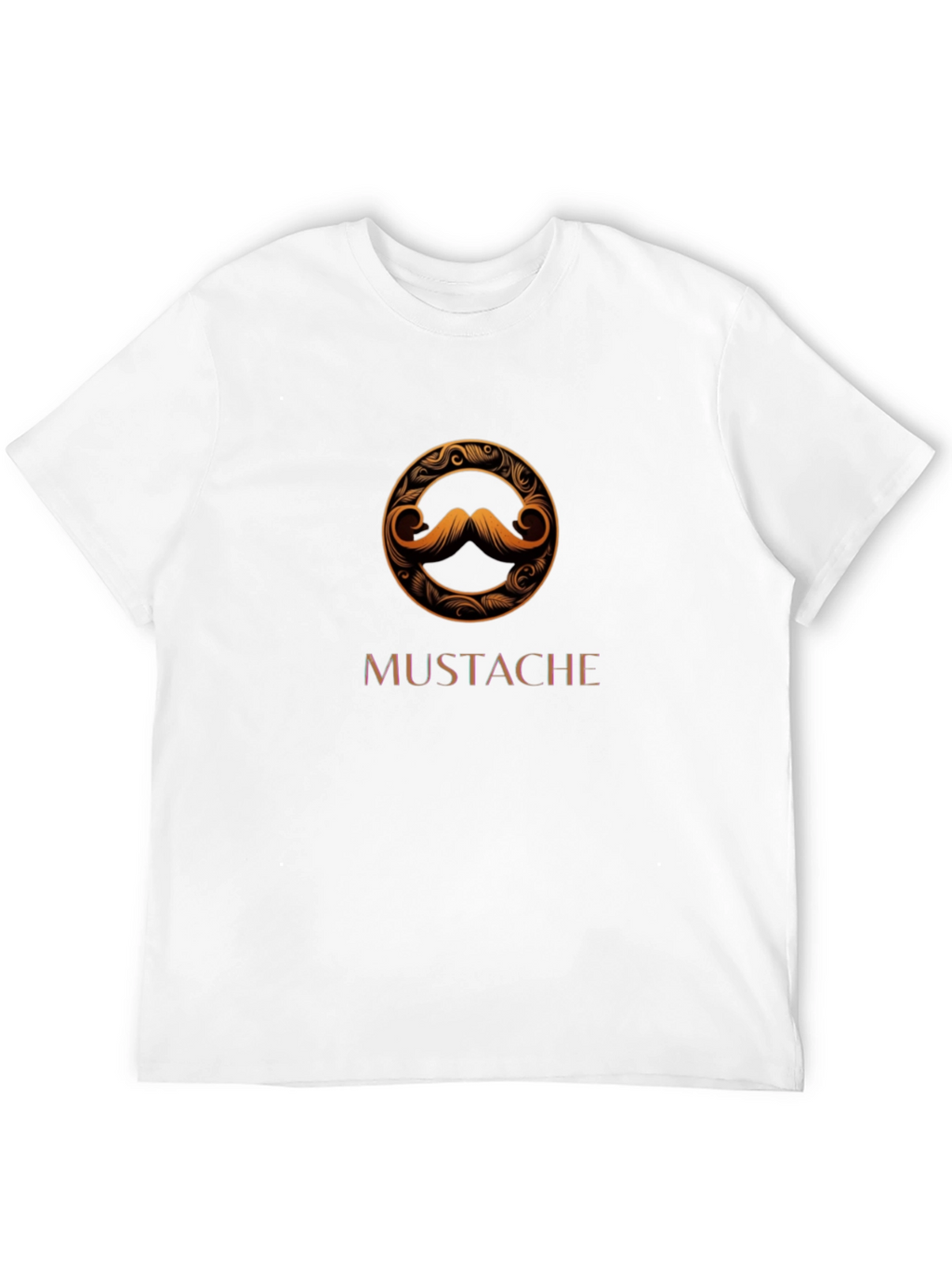 Mustache Graphic Tee - Stylish Round Print