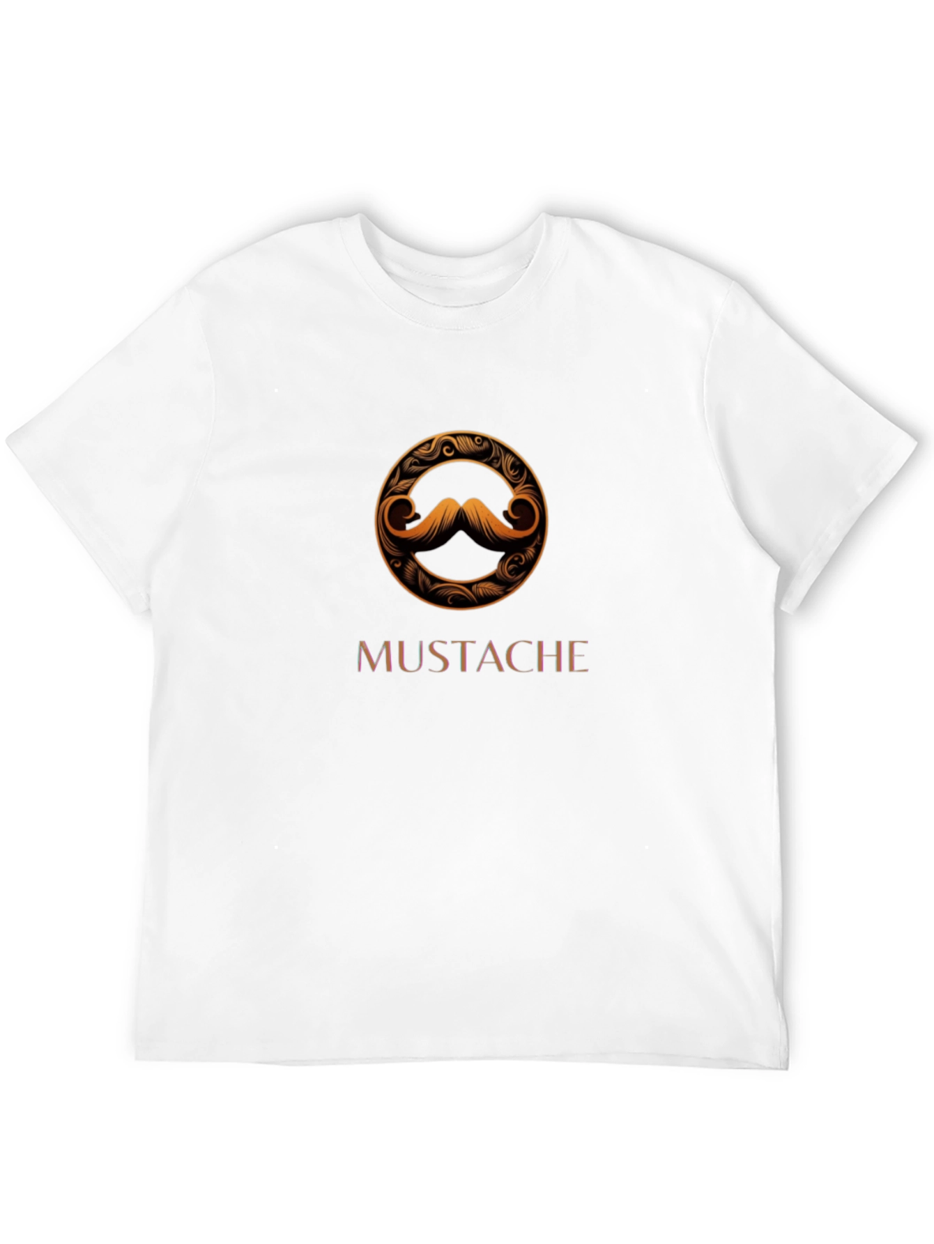 Mustache Graphic Tee - Stylish Round Print