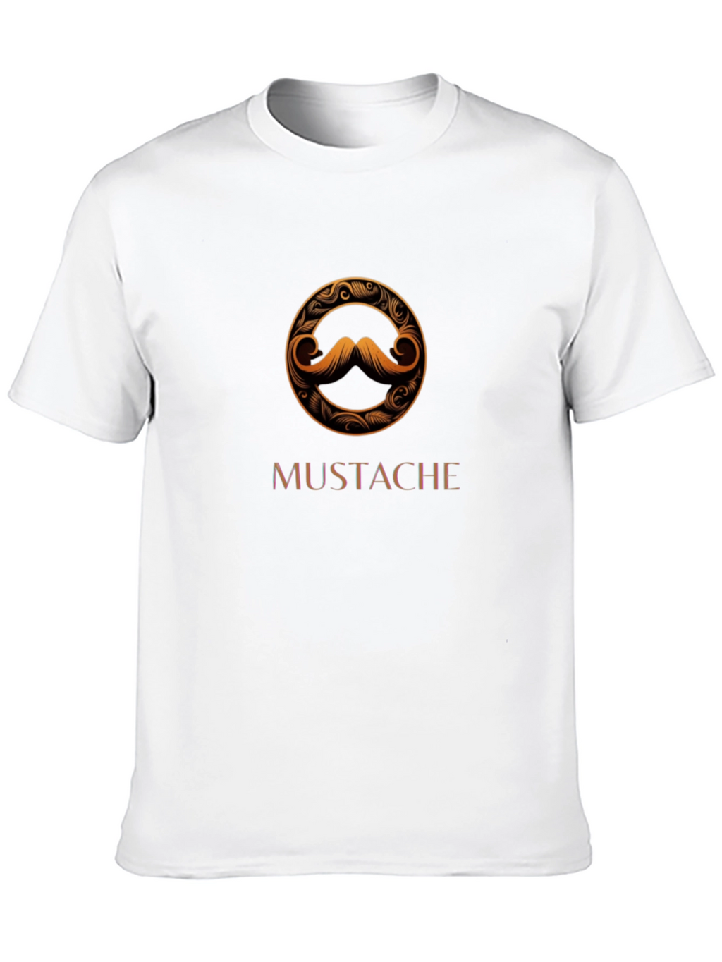 Mustache Graphic Tee - Stylish Round Print
