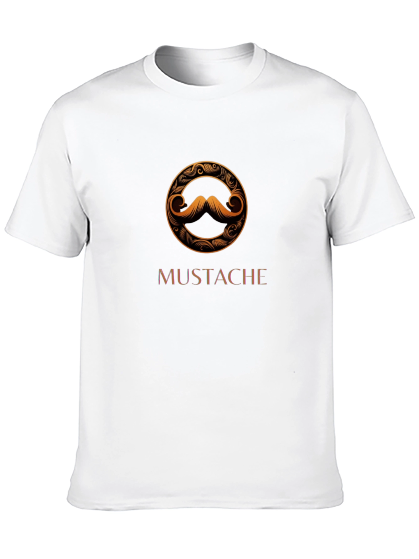 Mustache Graphic Tee - Stylish Round Print