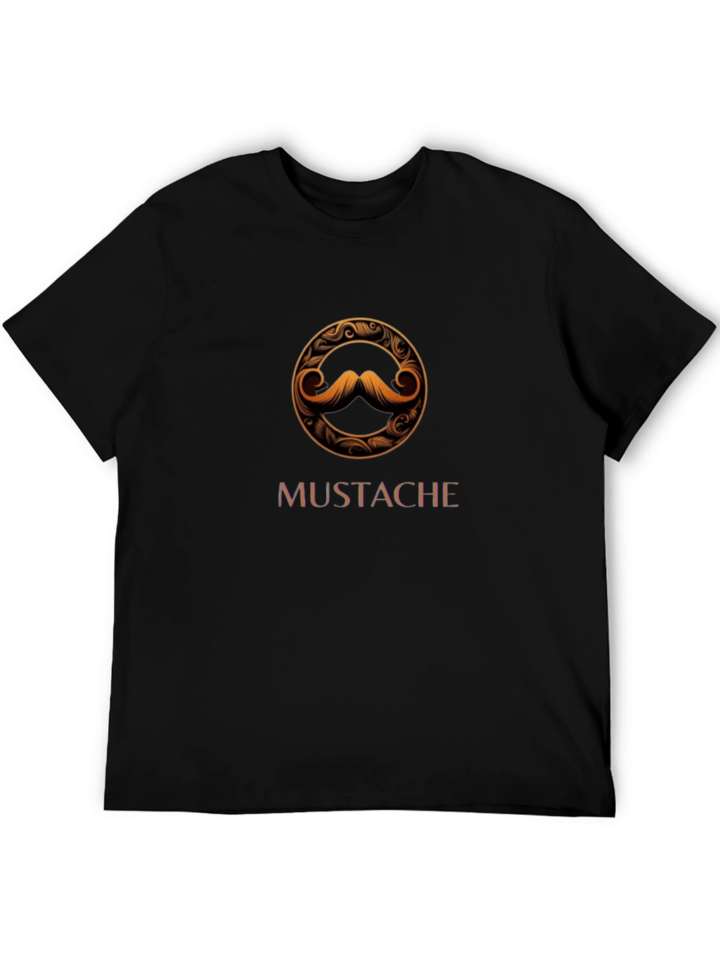 Mustache Graphic Tee - Stylish Round Print