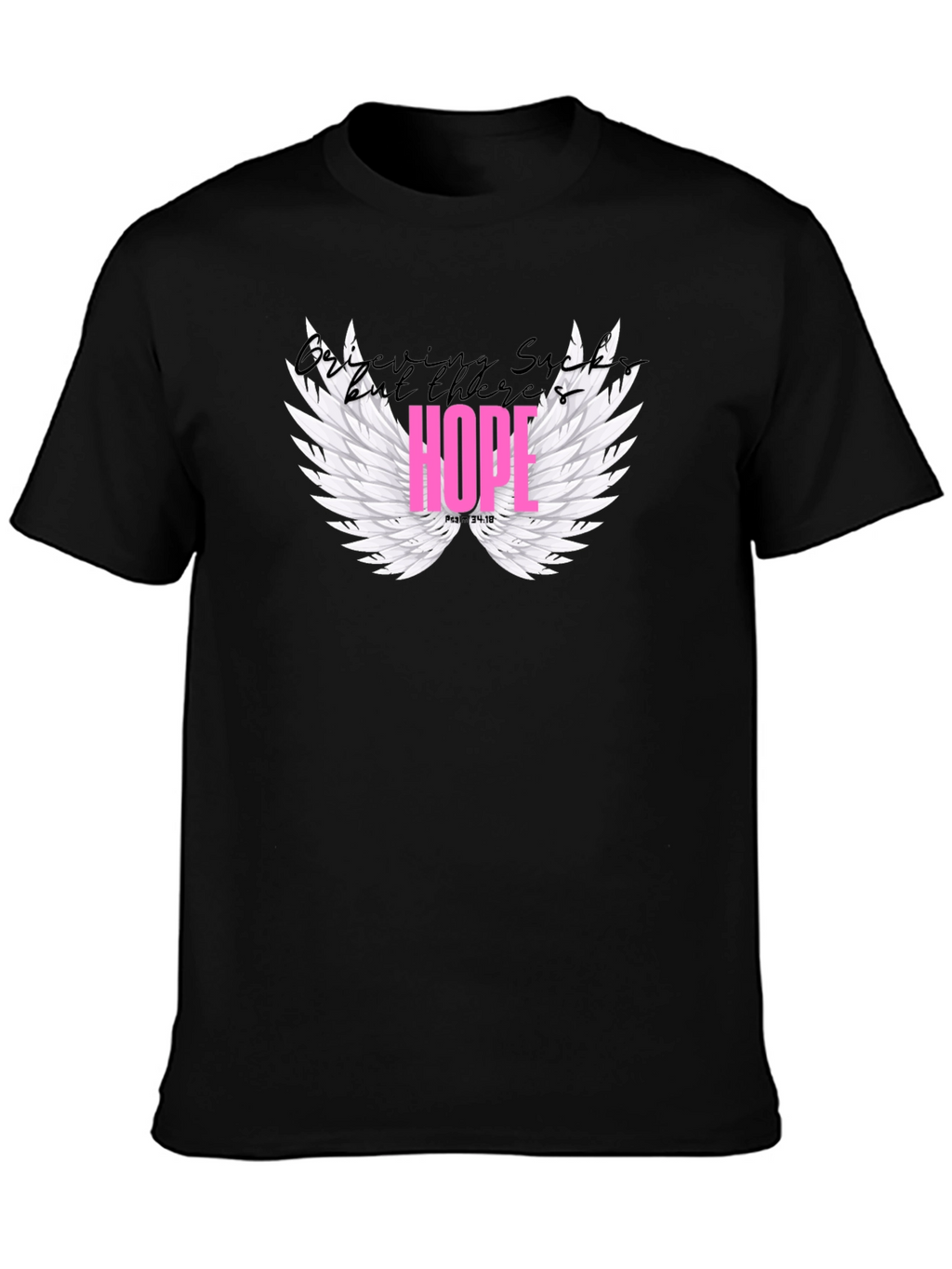 Hope Wings Graphic Tee - Stylish Black Shirt