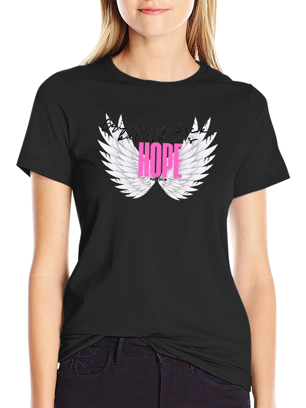 Hope Wings Graphic Tee - Stylish Black Shirt