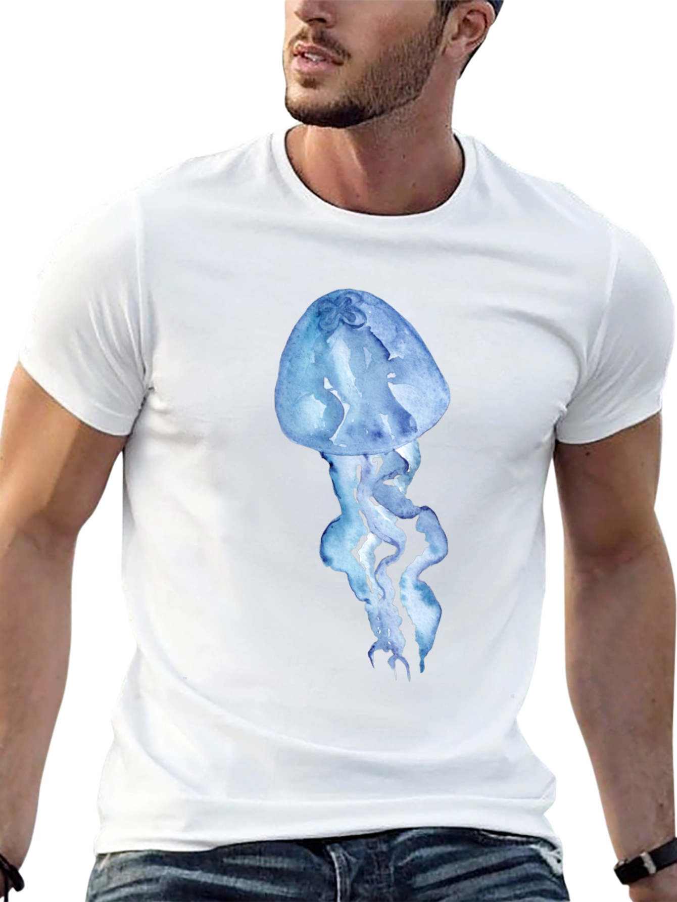 Jellyfish Print Black T-Shirt - Stylish & Unique