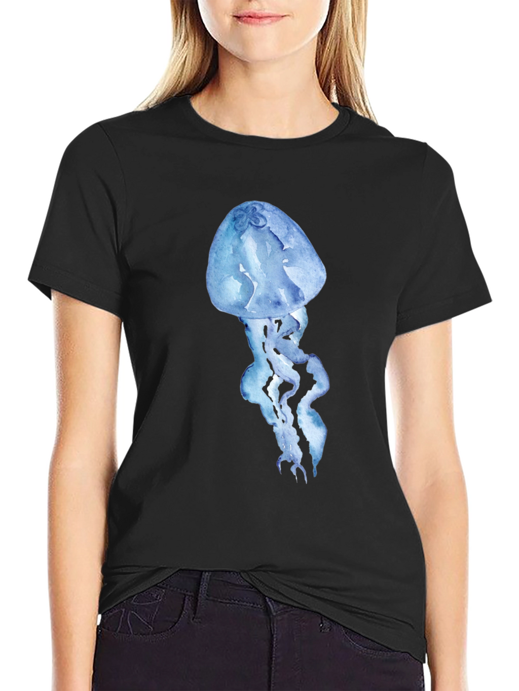 Jellyfish Print Black T-Shirt - Stylish & Unique