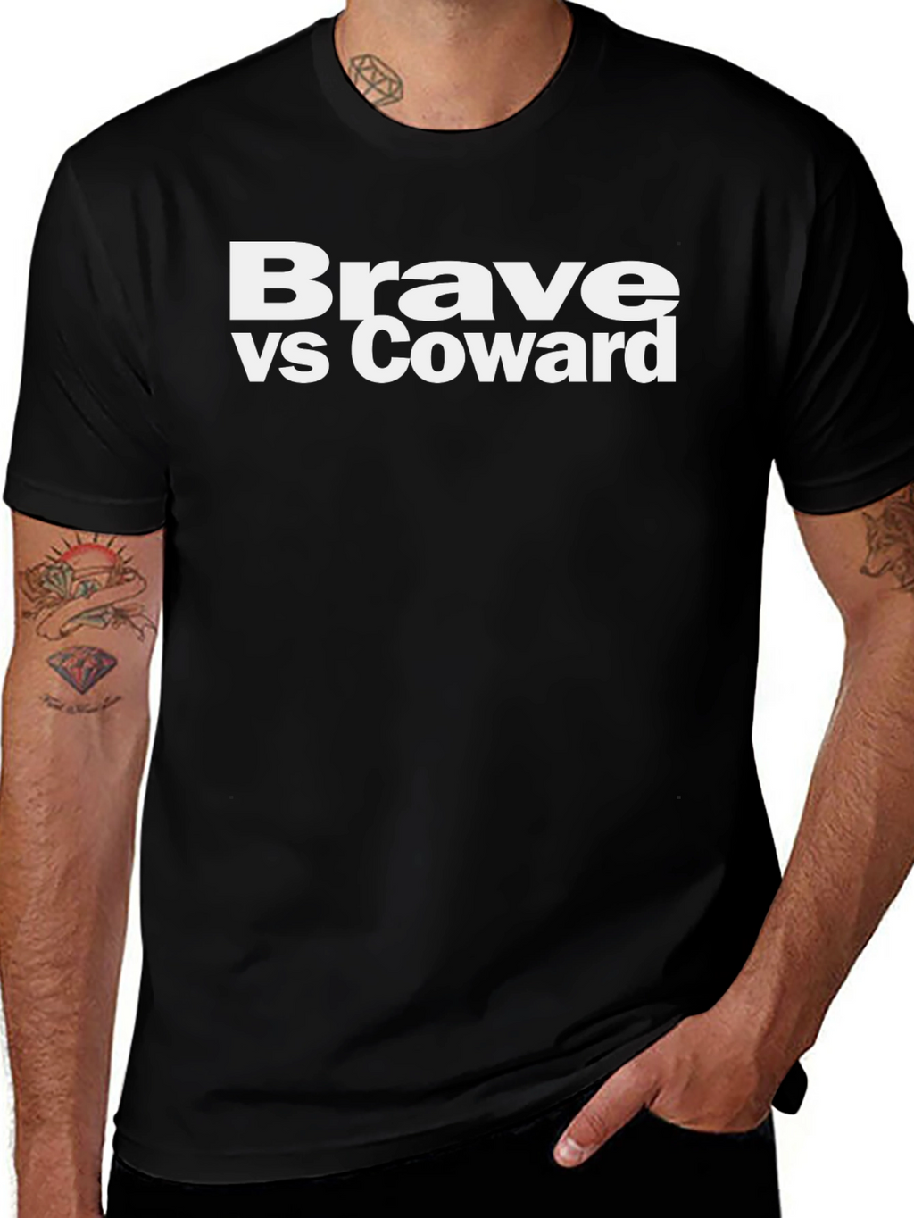Brave vs Coward Graphic T-Shirt - Bold Statement Tee