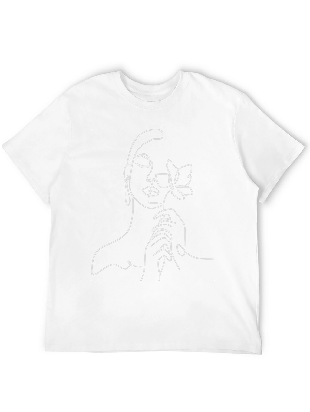Minimalist Woman & Flower Line Art T-Shirt
