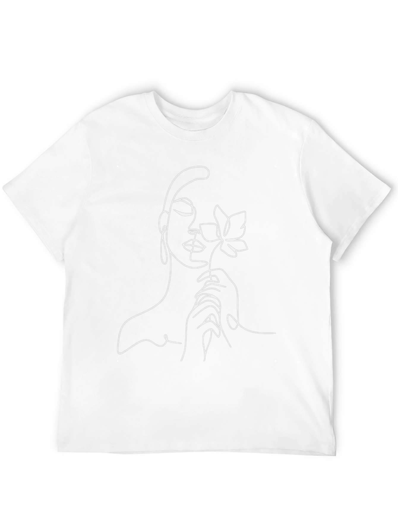 Minimalist Woman & Flower Line Art T-Shirt