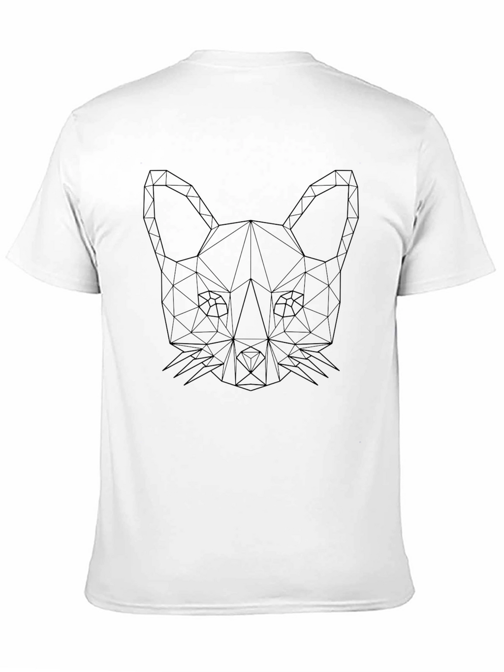 Geometric Fox Graphic Black T-Shirt