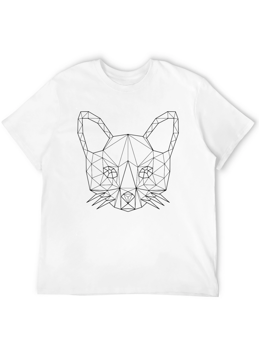 Geometric Fox Graphic Black T-Shirt