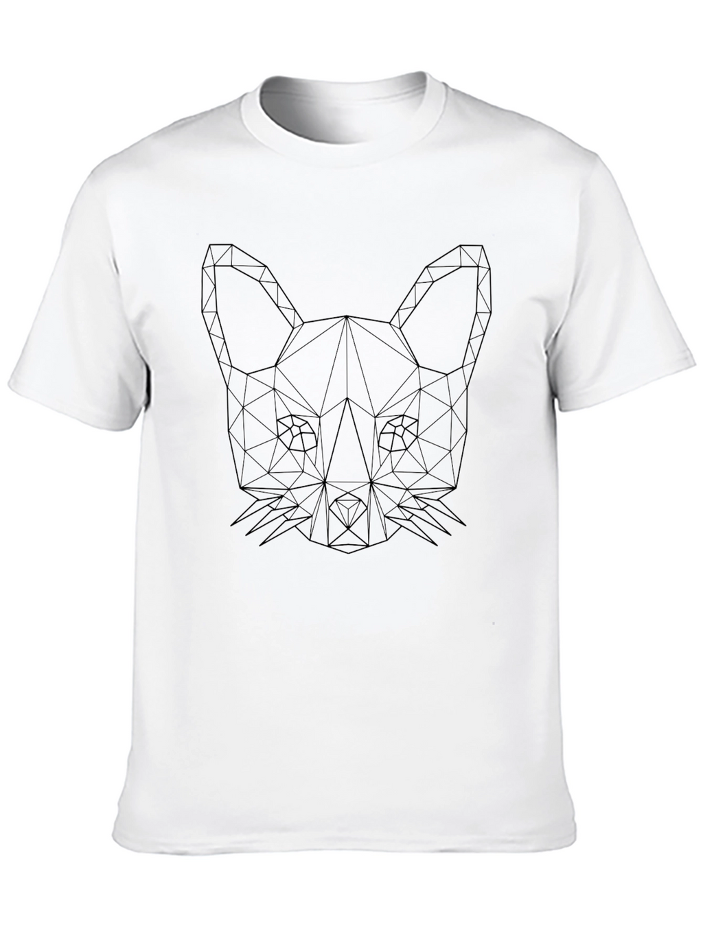 Geometric Fox Graphic Black T-Shirt