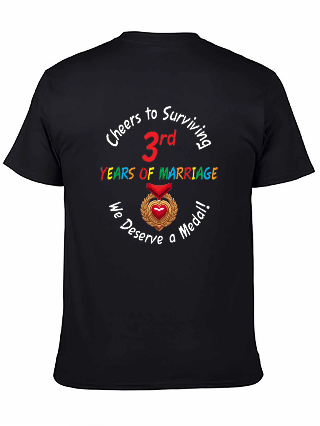 Cheers to 3rd Marriage Anniversary Medal T-Shirt