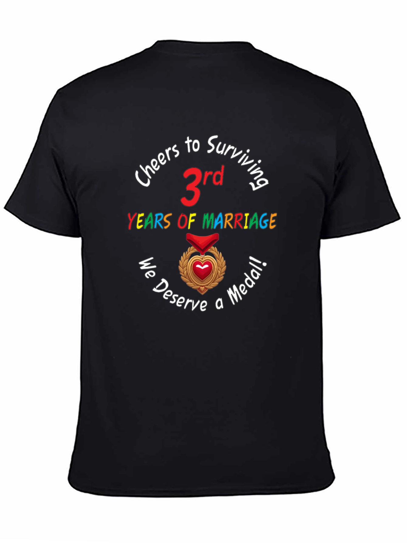 Cheers to 3rd Marriage Anniversary Medal T-Shirt