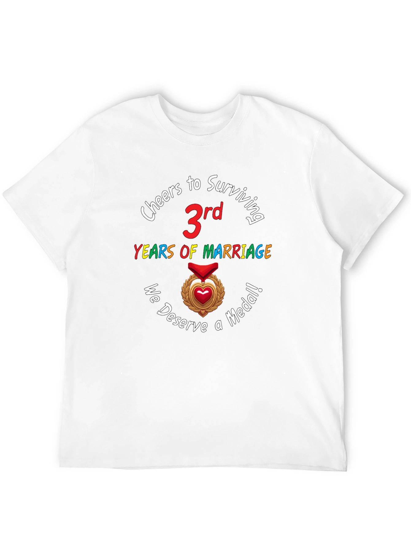 Cheers to 3rd Marriage Anniversary Medal T-Shirt
