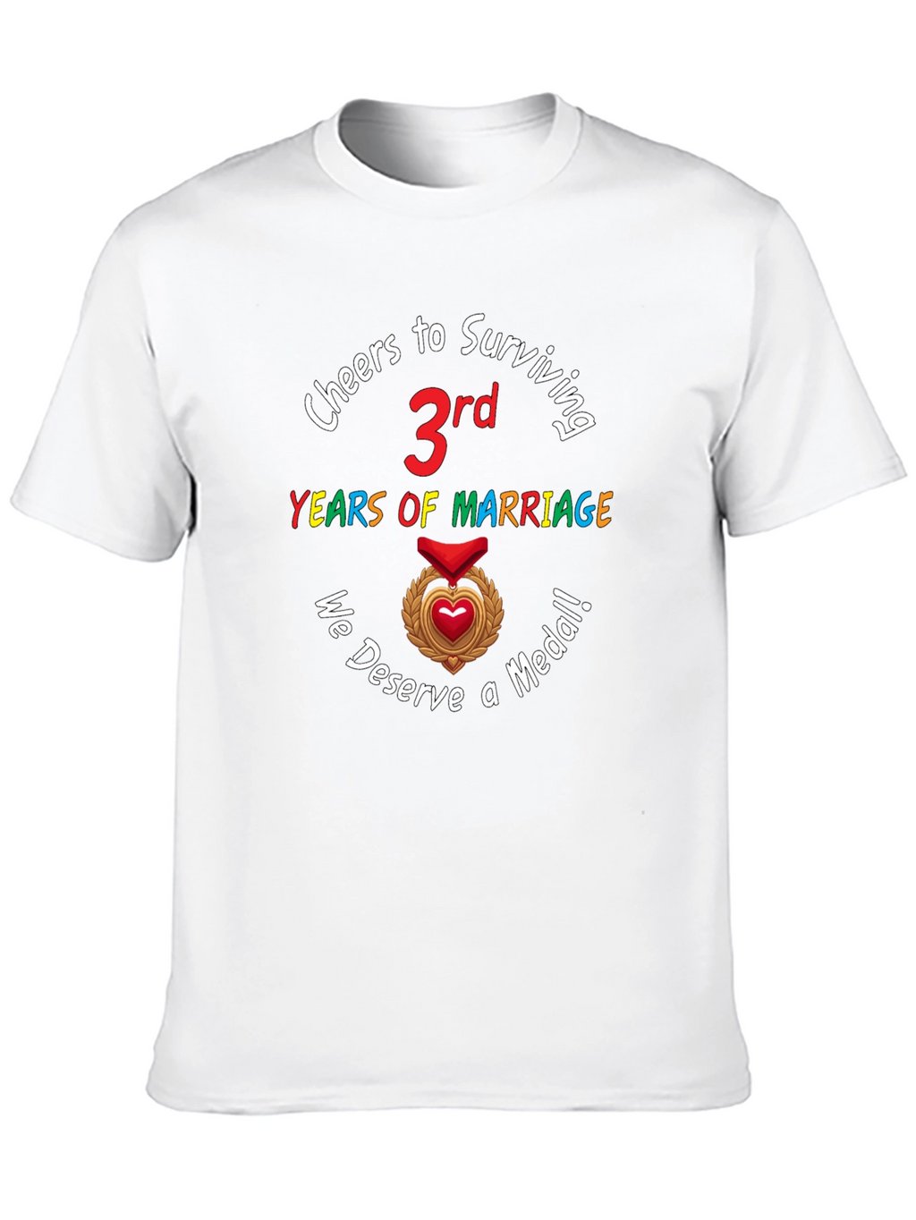 Cheers to 3rd Marriage Anniversary Medal T-Shirt