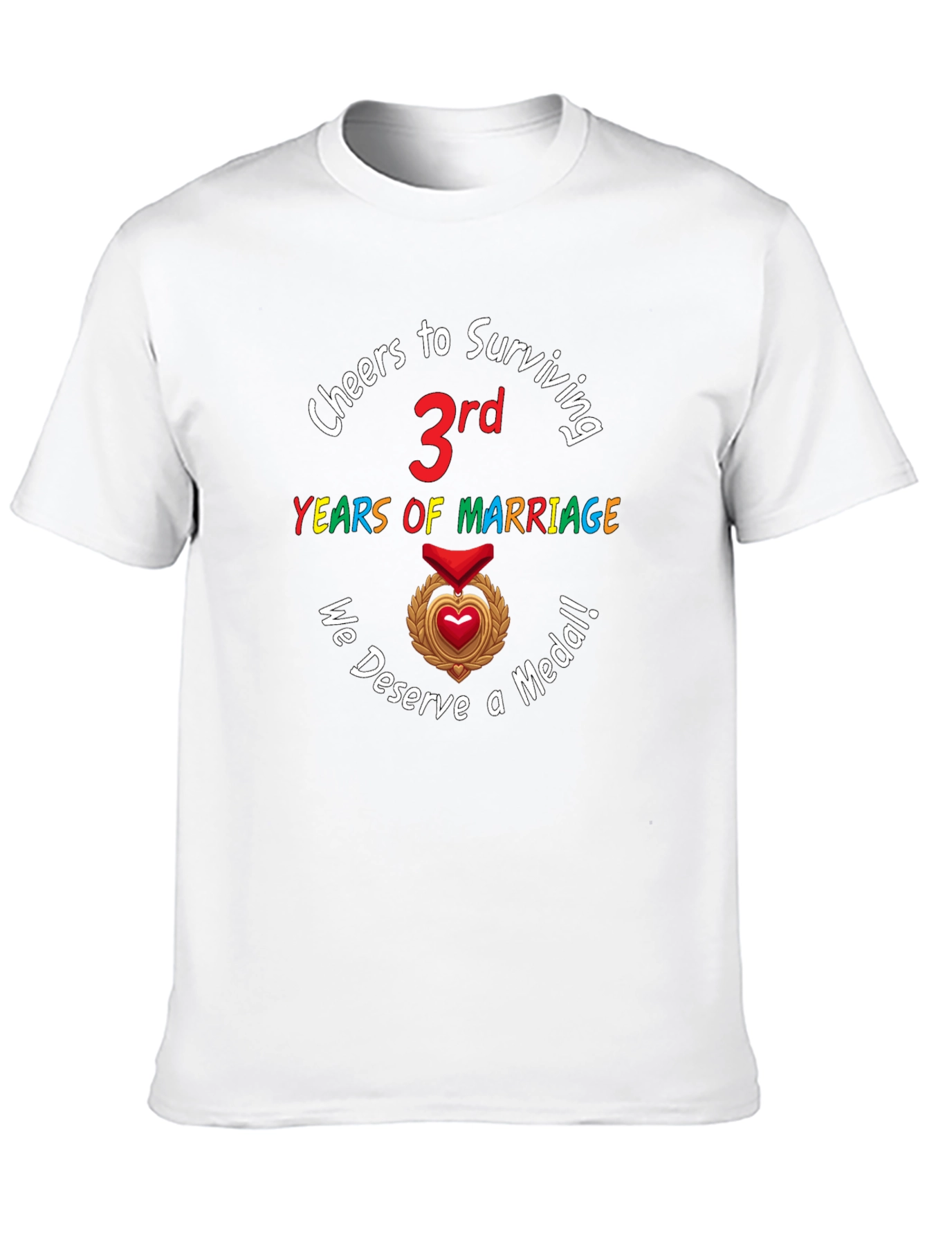 Cheers to 3rd Marriage Anniversary Medal T-Shirt