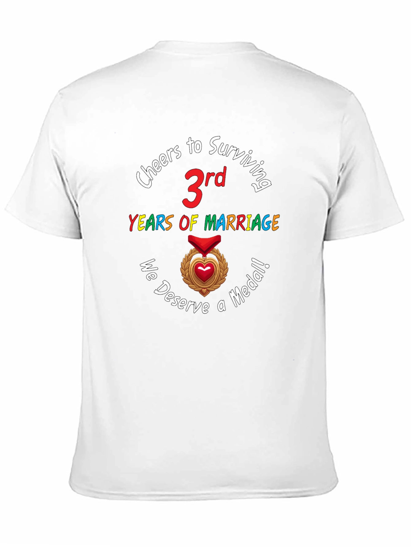 Cheers to 3rd Marriage Anniversary Medal T-Shirt