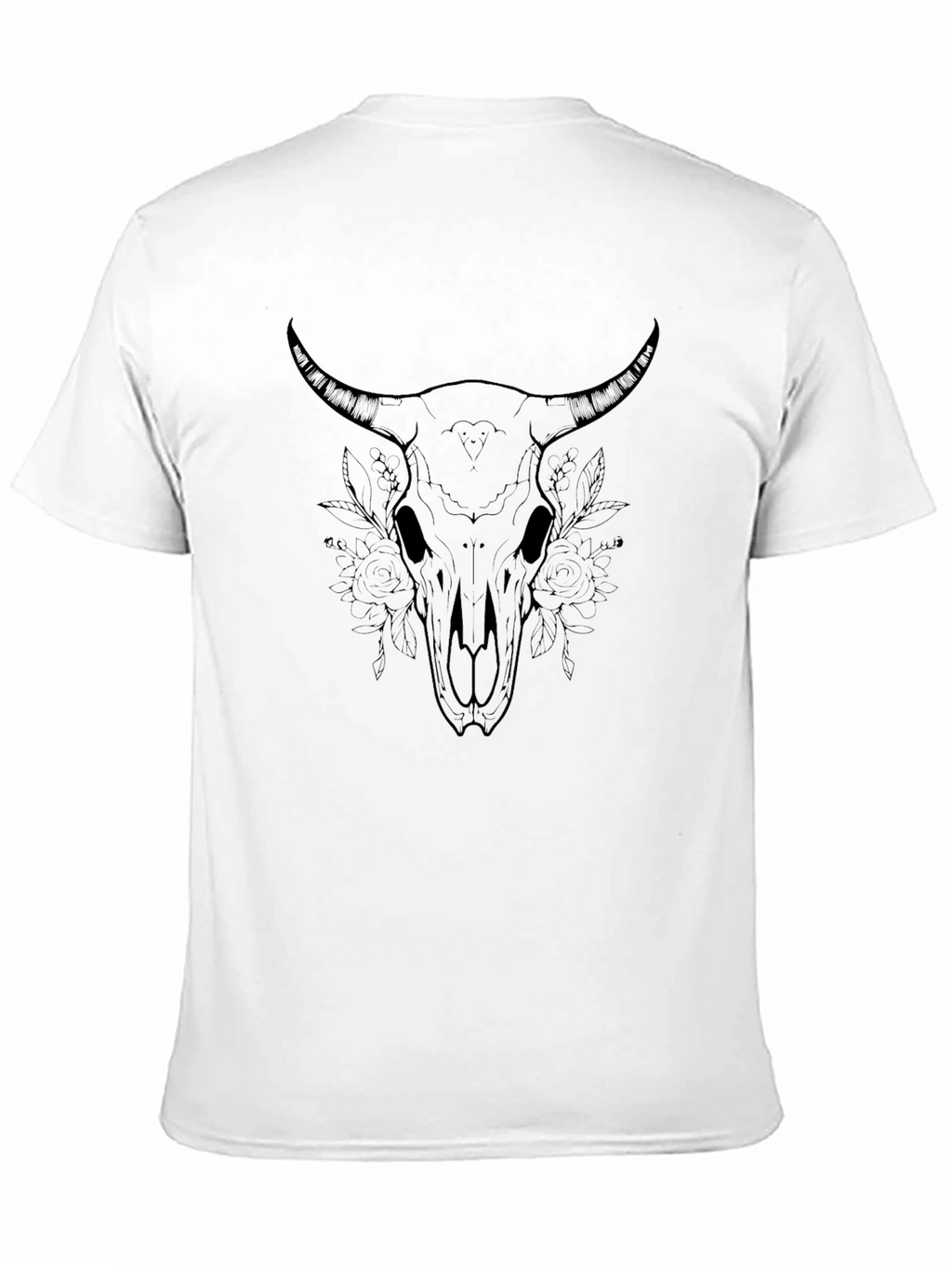 Black Bull Skull Graphic Tee - Stylish & Edgy