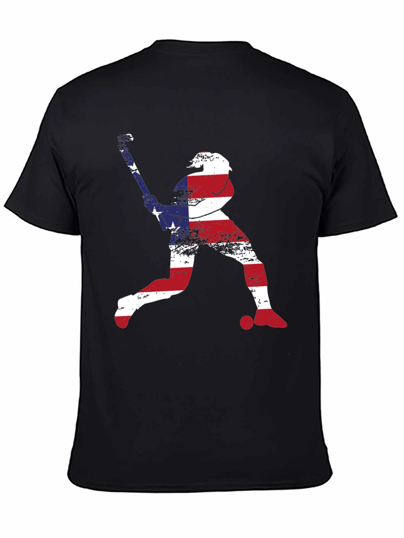 American Flag Baseball Player Graphic T-Shirt