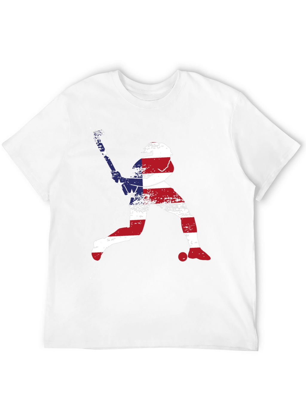 American Flag Baseball Player Graphic T-Shirt