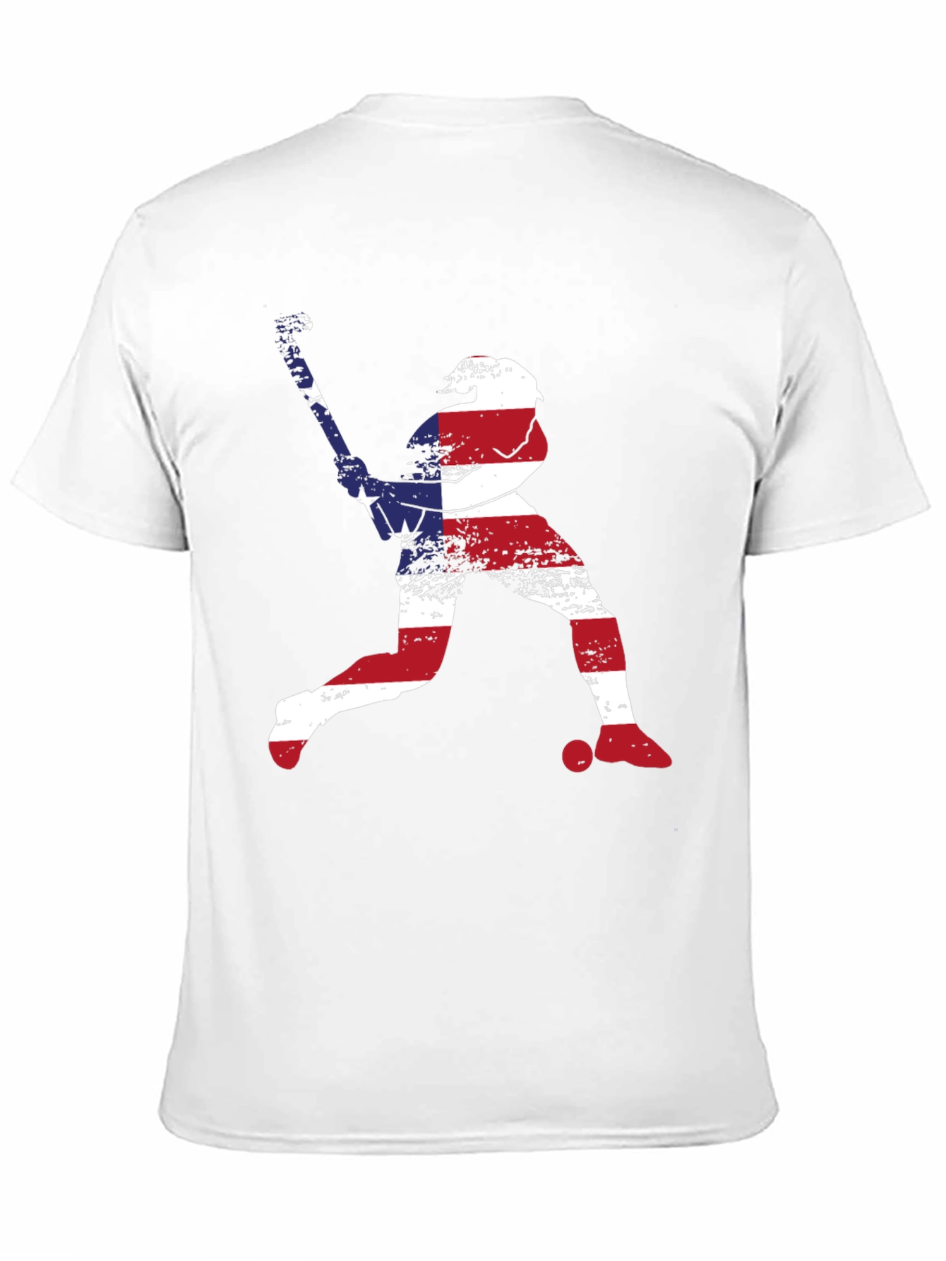 American Flag Baseball Player Graphic T-Shirt