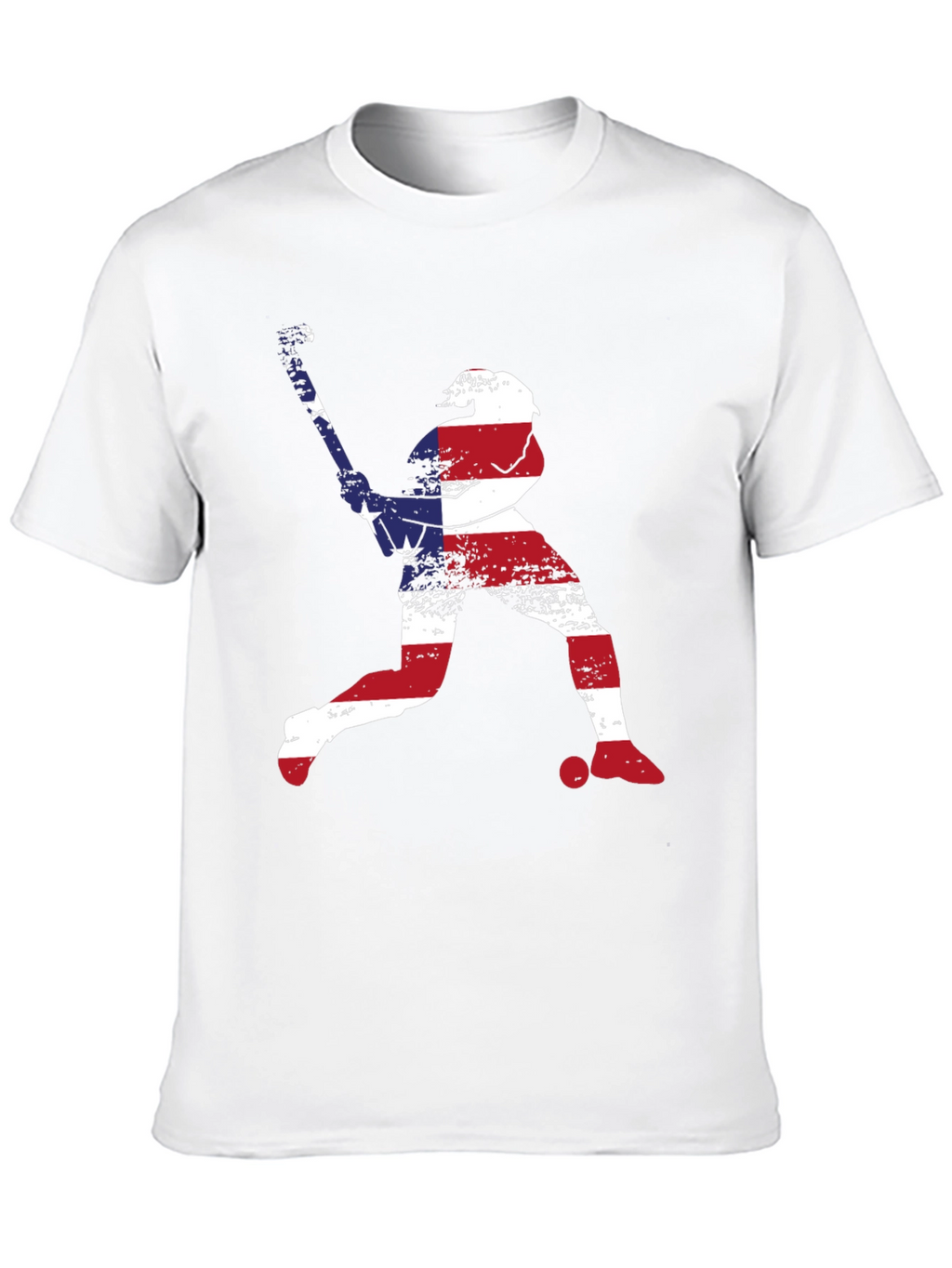American Flag Baseball Player Graphic T-Shirt