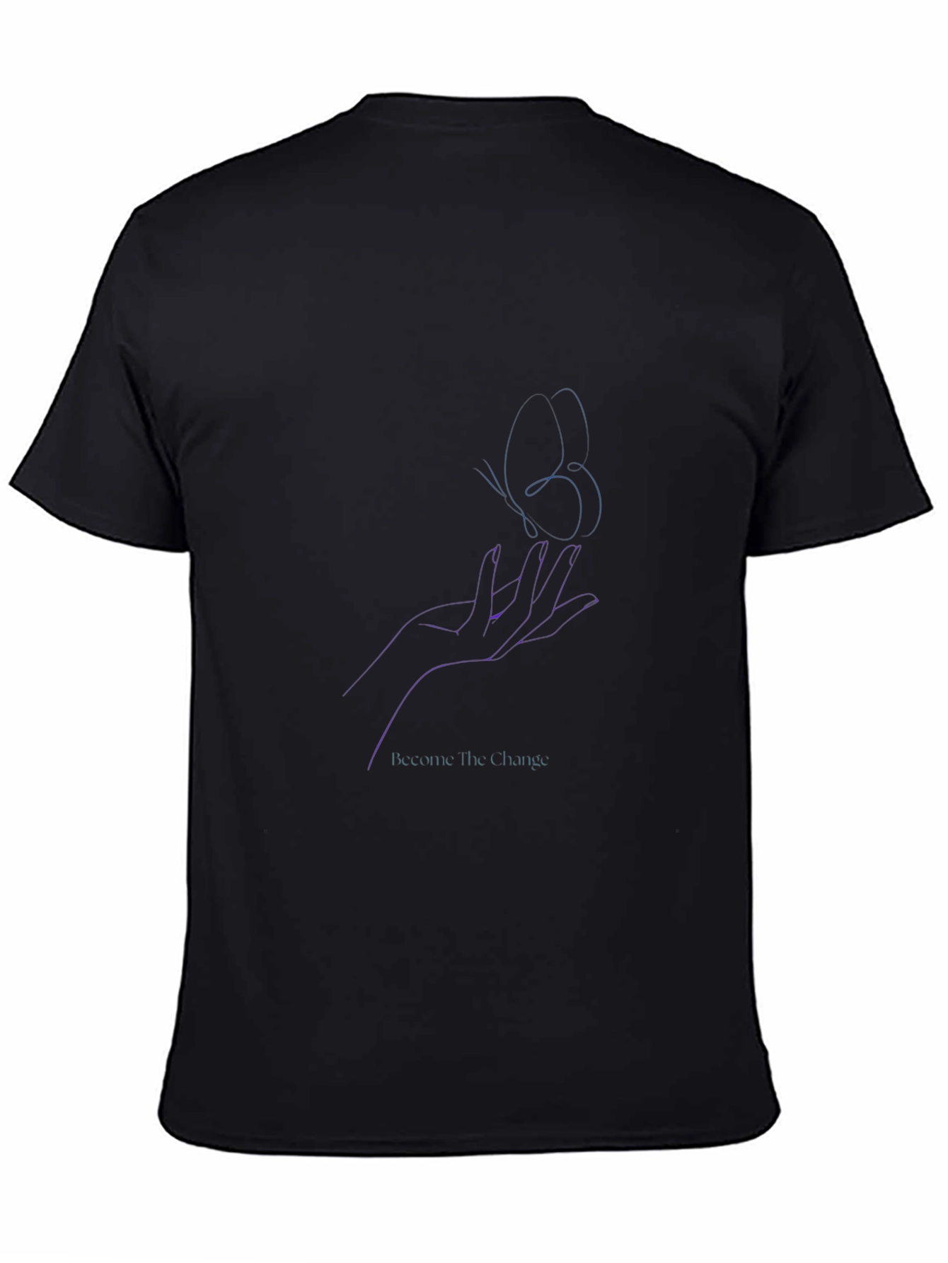 Hand Becoming Change Black Tee - Unique Design