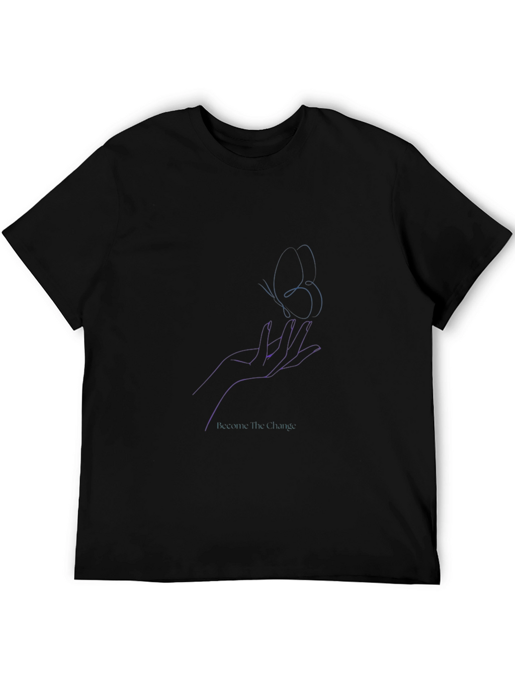 Hand Becoming Change Black Tee - Unique Design