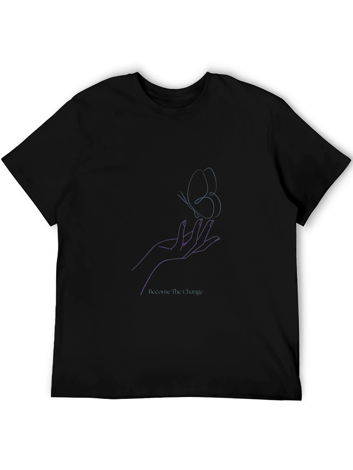 Hand Becoming Change Black Tee - Unique Design