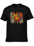 Abstract Fox Graphic Tee - Bold Artistic Design