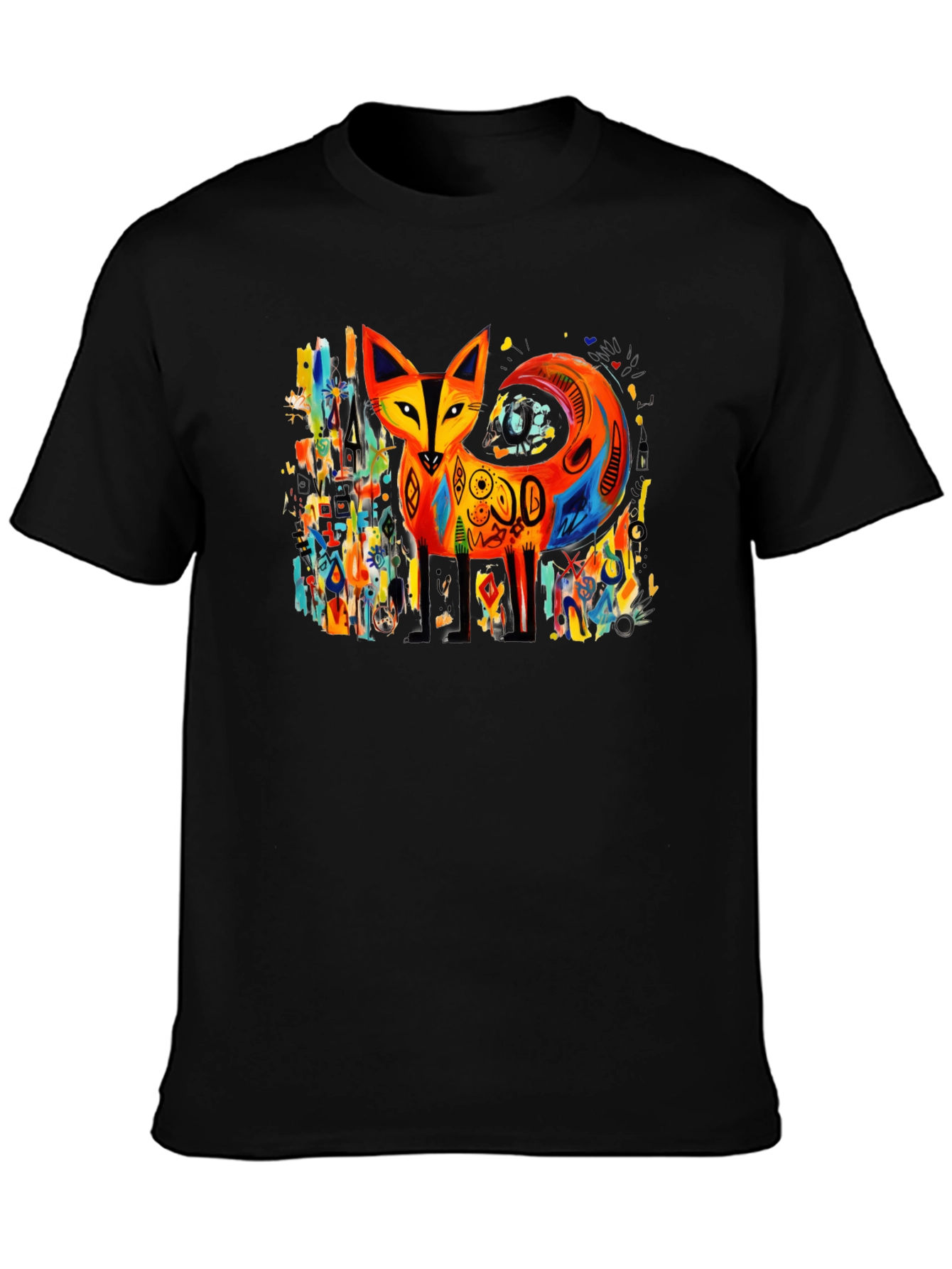 Abstract Fox Graphic Tee - Bold Artistic Design