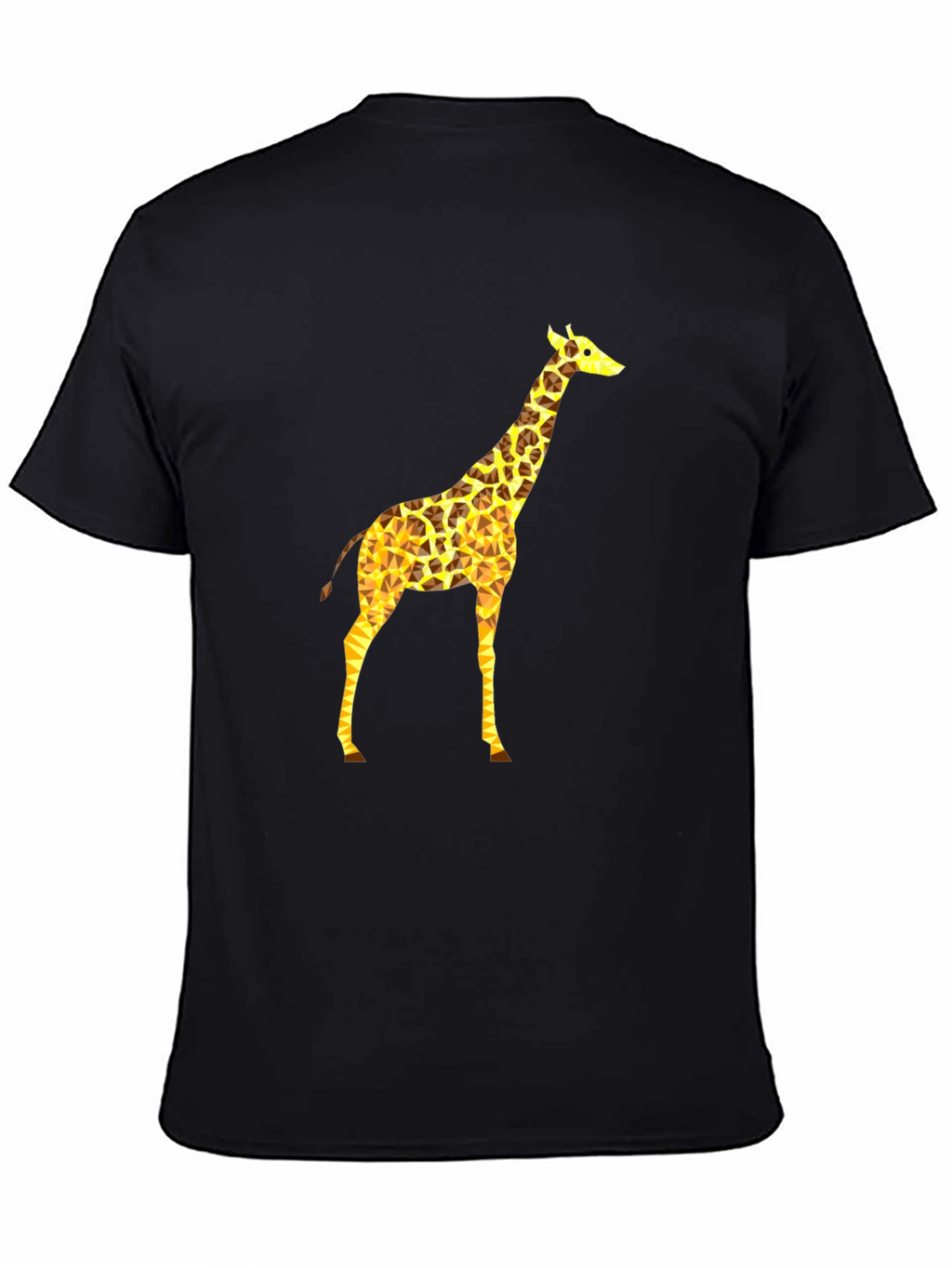 Geometric Giraffe Print Black T-Shirt