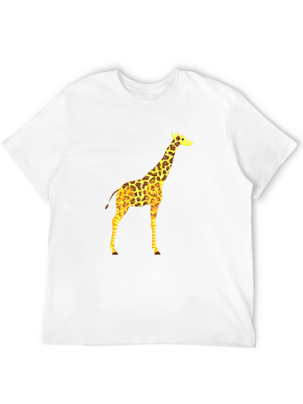 Geometric Giraffe Print Black T-Shirt