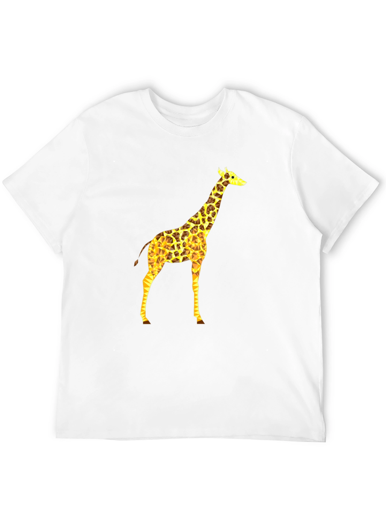 Geometric Giraffe Print Black T-Shirt