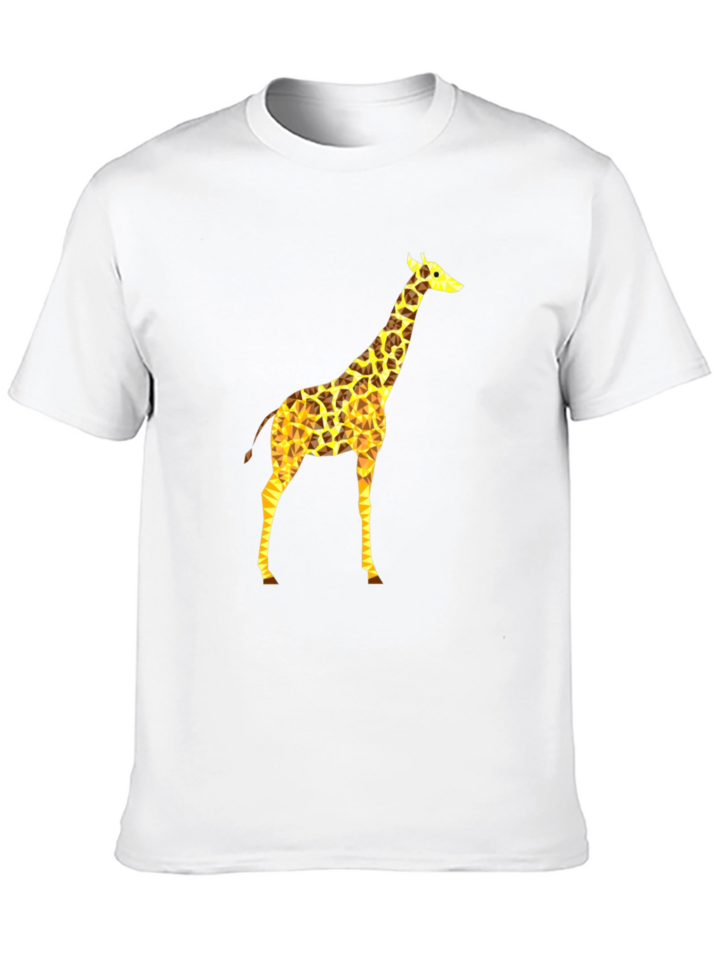 Geometric Giraffe Print Black T-Shirt