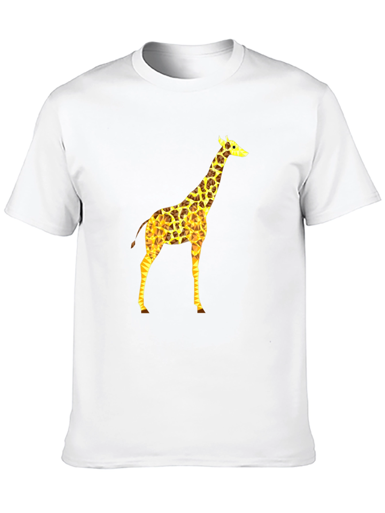 Geometric Giraffe Print Black T-Shirt