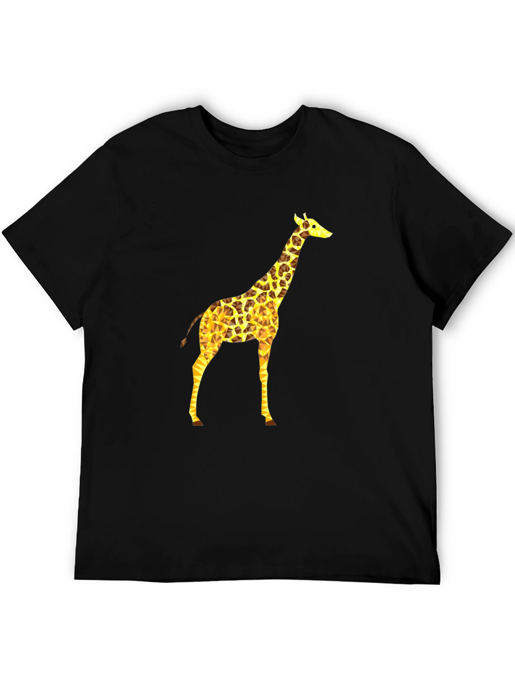 Geometric Giraffe Print Black T-Shirt