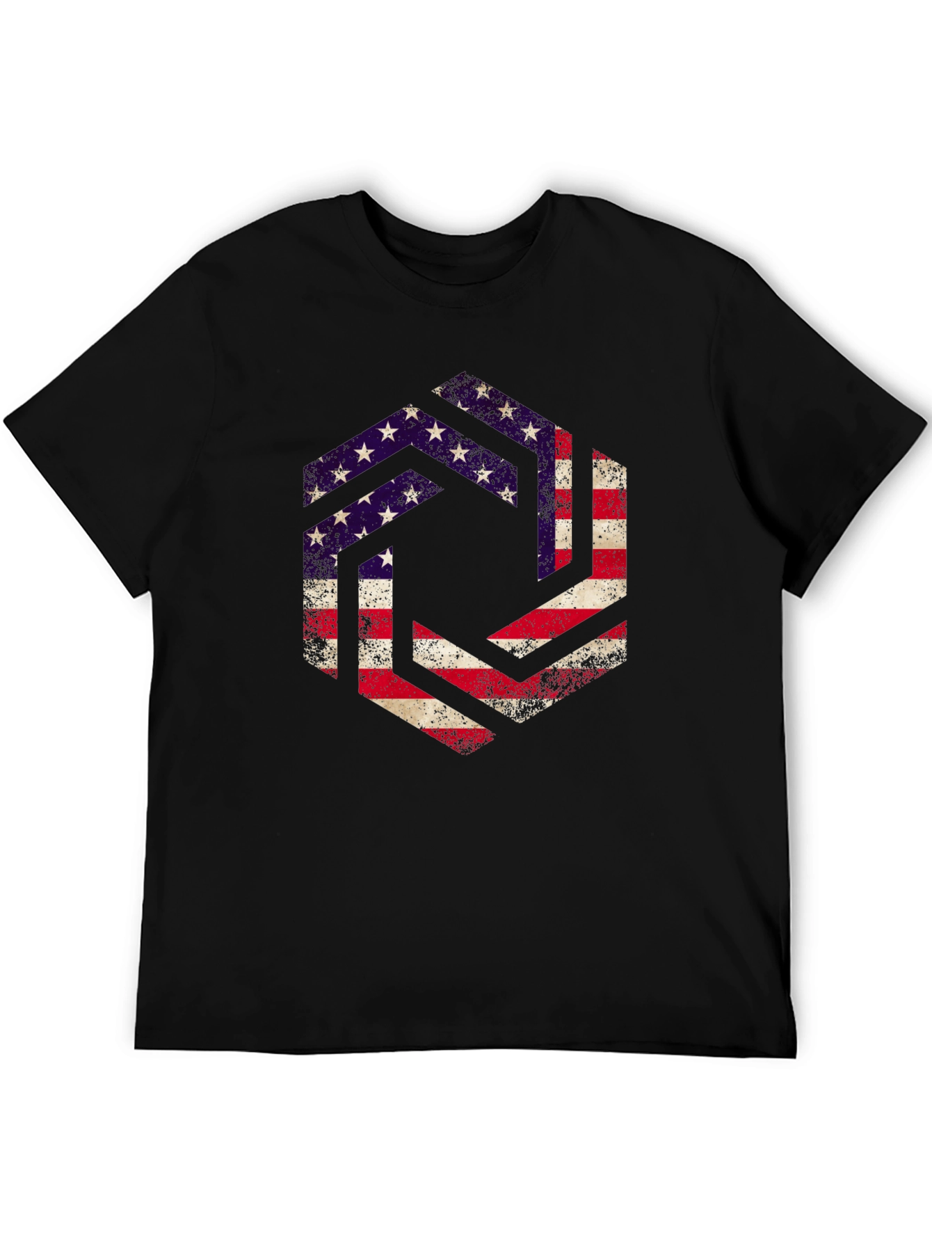 American Flag Graphic Print Mens T-Shirt