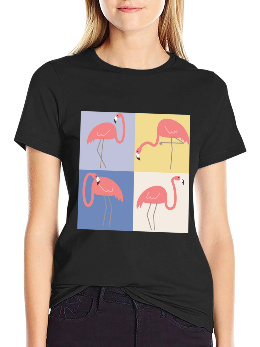 Flamingo Pop Art Graphic Tee - Trendy Casual Wear