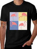 Flamingo Pop Art Graphic Tee - Trendy Casual Wear