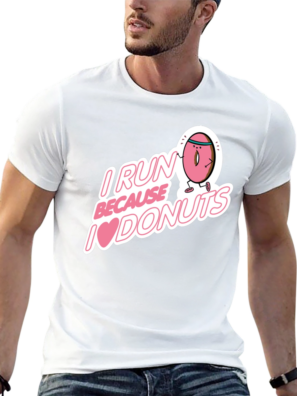 I Run Because I Love Donuts Graphic T-Shirt